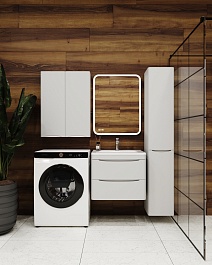 Style Line Мебель для ванной Бергамо Мини 60 подвесная белая Люкс антискрейтч Plus – фотография-16